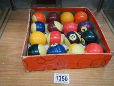 A set of pool balls.