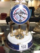 A Royal Airforce 90th anniversary clock 1918-2008 (missing glass dome)