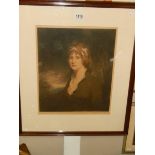 A framed and glazed engraving of Lady Helen Hack by T Hamilton-Crawford. COLLECT ONLY.