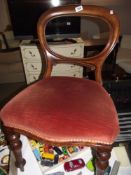 A pair of Victorian balloon back chairs COLLECT ONLY