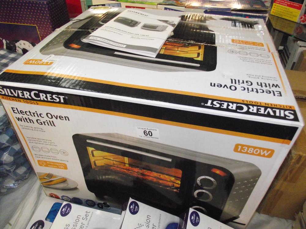 A Silvercrest electric oven with grill, new in box COLLECT ONLY