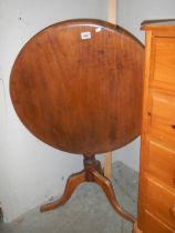 A mahogany circular tip top tea table, COLLECT ONLY.