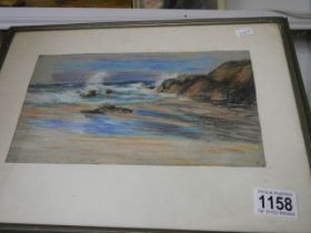 A framed and glazed pastel seascape, unsigned, COLLECT ONLY.