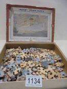 A "Victory" wooden jigsaw pyuzzle of a Union Castle Liner, believed to be complete.