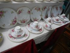 Twenty four pieces of Crown Staffordshire Festival Rose tea ware. COLLECT ONLY.
