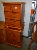 A pair of three drawer pine bedside chests, COLLECT ONLY.