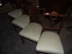 A set of 4 Edwardian mahogany chairs COLLECT ONLY