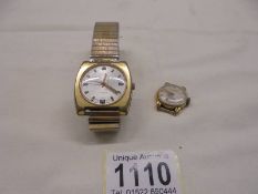 An Oris Super 17 jewel gents wrist watch and a Swiss watch head.