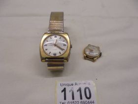An Oris Super 17 jewel gents wrist watch and a Swiss watch head.