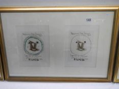 Pablo Picasso (1881-1973) Pair of plate signed lithographic prints in one frame, COLLECT ONLY