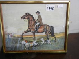 A framed and glazed watercolour signed Jayne Bowen, 1980. COLLECT ONLY