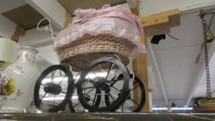A Victorian style dolls pram, COLLECT ONLY.