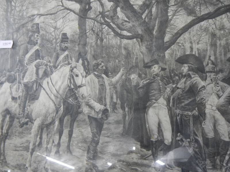 A framed and glazed signed lithograph featuring soldiers, COLLECT ONLY. - Image 3 of 5