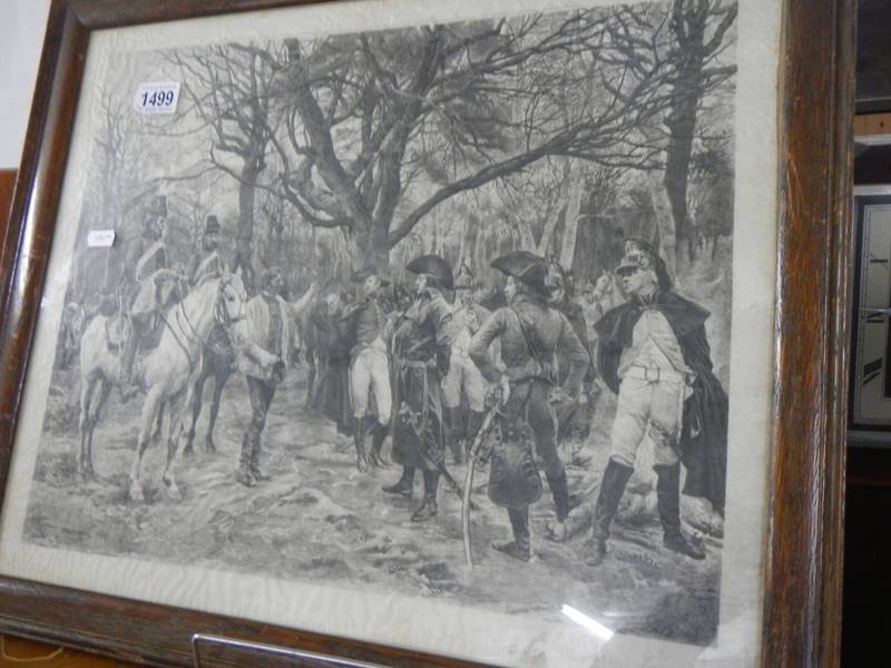 A framed and glazed signed lithograph featuring soldiers, COLLECT ONLY. - Image 2 of 5