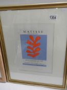 Henri Matisse (1869-1954) Lithographic plate signed print Berggruen & Cie Paris 1953 published in