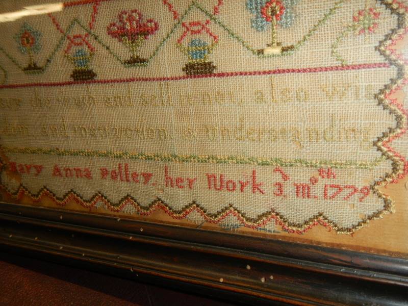A framed and glazed Georgian sampler dated 1779 by Mary Ann Pulleg her work, COLLECT ONLY. - Image 3 of 5