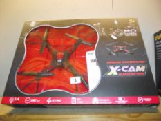 A boxed remote controlled X-cam quadcopter (missing battery)