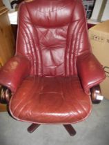 A leather swivel chair COLLECT ONLY