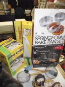 New Silvercrest sandwich toaster, 3 baking tins, Pro chef, etc