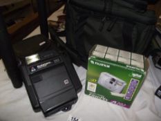 A Kodamatic 950 in original bag, Crane photography/video bag (no contents) and a digital finepix