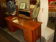 A good quality retro dressing table with roll top and oval mirrors, COLLECT ONLY.