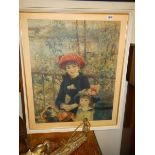 A framed and glazed mid 20th century print entitled 'On The Terrace' COLLECT ONLY.