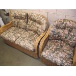 2 seater wicker conservatory sofa and 1 chair COLLECT ONLY