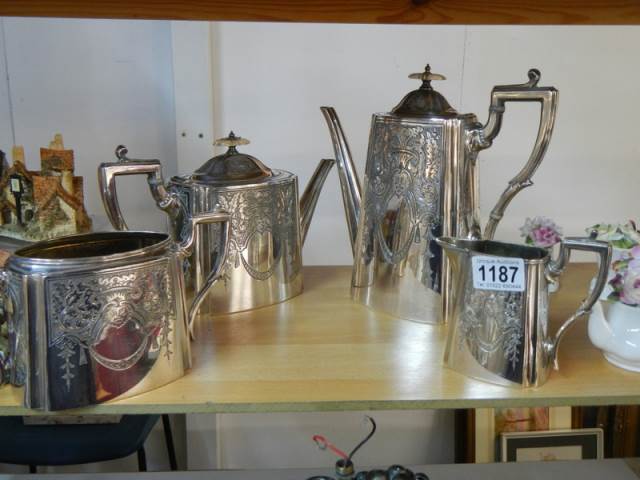 A good quality four piece silver plate tea set. - Image 2 of 2