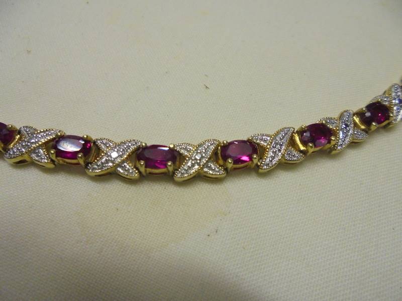 A silver gilt bracelet, a yellow metal necklace and two other bracelets. - Image 3 of 4