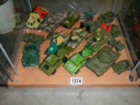 A collection of un-boxed military diecast vehicles including Corgi and Matchbox
