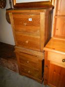 A pair of two drawer rustic style bedside chests, COLLECT ONLY.