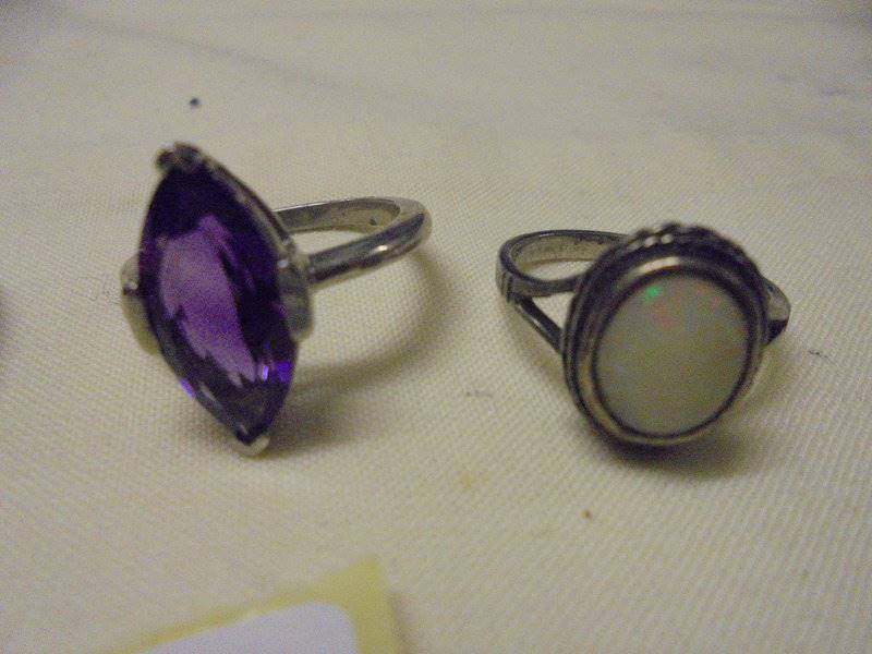 Four assorted silver rings. - Image 2 of 3