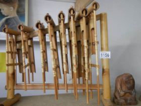 An African bamboo musical xylophone.