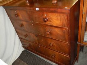 A Victorian mahogany two over three chest of drawers. COLLECT ONLY.