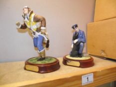 2 RAF figures 'Scramble' and 'Safely Home' by John Winchester made by Crown Staffordshire for