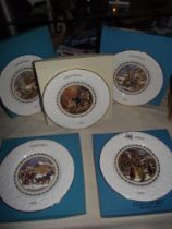 5 boxed Coalport Christmas plates