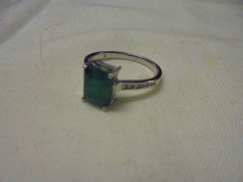 An 18ct white gold emerald and diamond ring, size L half, 2.9 grams. - Image 3 of 3