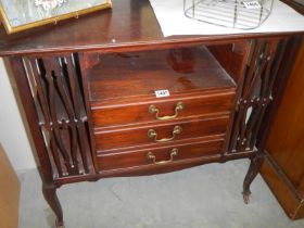 An early 20th century mahogany music cabinet, COLLECT ONLY.