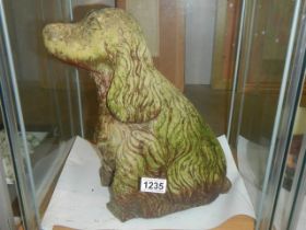 An old stoneware dog garden ornament. COLLECT ONLY.