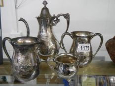 A mid 20th century four piece silver plate coffee set.