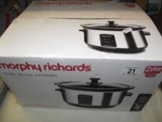 A Morphy Richards 3.5l slow cooker in box