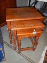 A nest of three oak tables, COLLECT ONLY.