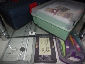 A craft box, new pencils, scissors set, etc