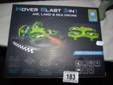 A sealed boxed hover blast 3 in 1 air, land and sea drone