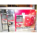 3 new packs of Ordex storage boxes, 2 in each pack