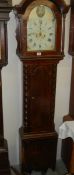 An eight day Grand father clock with painted dial. COLLECT ONLY.