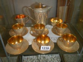 A Jersey Pottery circa 1970's gilded coffee set.