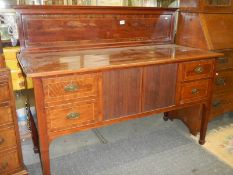 A mahogany sideboard with sliding doors, COLLECT ONLY.
