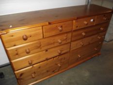 A double 2 over 3 long pine chest of drawers (2 runners a/f) COLLECT ONLY