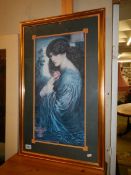 A framed and glazed print featuring a lady. COLLECT ONLY.
